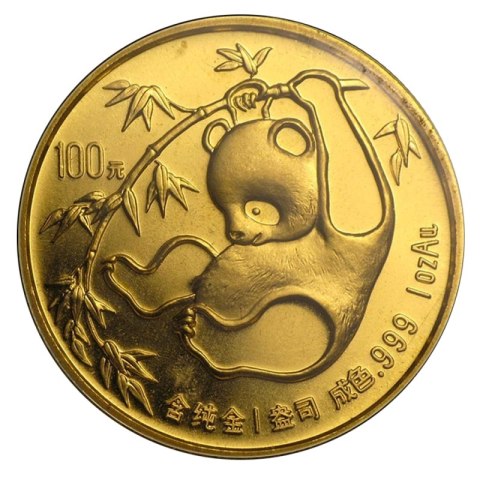 Chińska Panda 1985 złota moneta 1 oz z motywem pandy