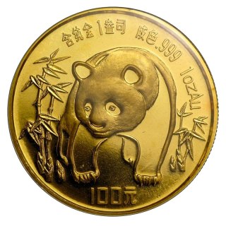 1 Uncja Chińska Panda Złota Moneta | 1986 | W Kapslu