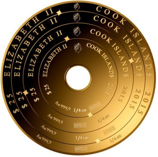 1 Uncja Wyspy Cooka Armilarna Złota Moneta Valcambi