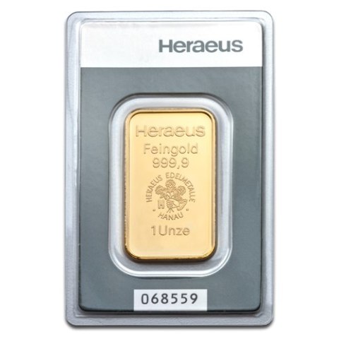 1 Uncja Złota Sztabka | Heraeus