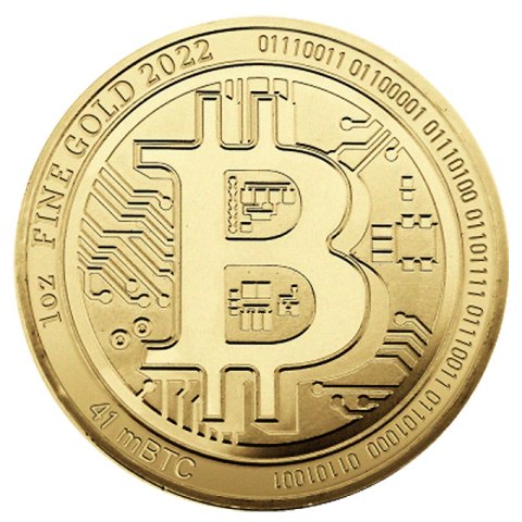 Złota moneta 1 oz Bitcoin 2022 – czyste złoto 999,9
