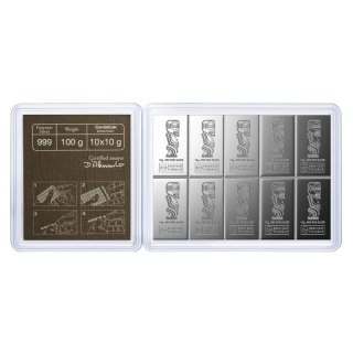 10 x 10 gr Combicoin Srebrna Sztabka | Valcambi