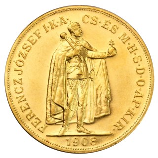 100 Koron Węgierskich Franciszek Józef I Złota Moneta