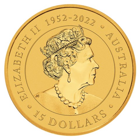 1/10 oz Australijski Kangur 2023 złota moneta z portretem Elżbiety II