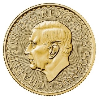 1/4 Uncja Britannia Karol III Złota Moneta | 2023