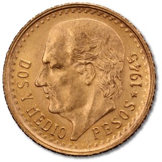 2,5 Peso Meksykańskie Złota Moneta | 1918-1948