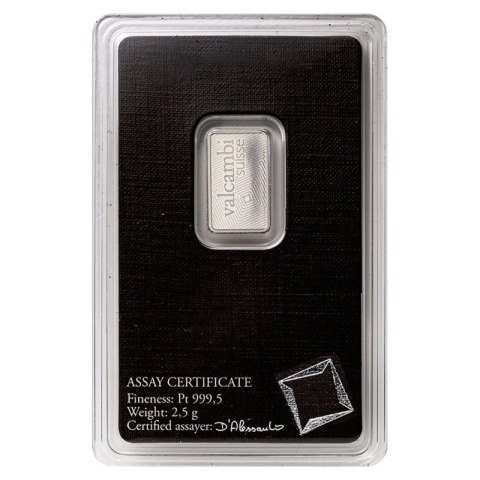 2,5-gramowa Platynowa Sztabka Valcambi