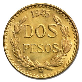 2 Peso Meksyk Hildago Złota Moneta | 1919 - 1948