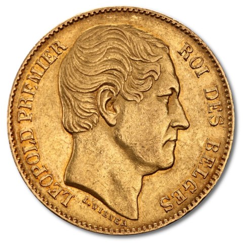 20 Franków Belgia Leopold I – złota moneta historyczna w kapslu