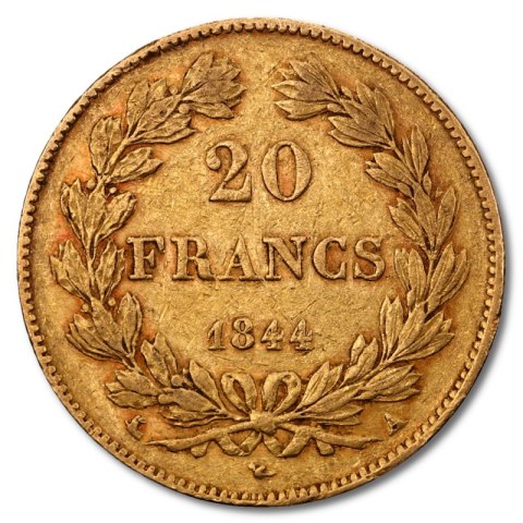 Złota moneta 20 Franków Ludwik Filip I Francja 1830–1848 z Mennicy Paryskiej