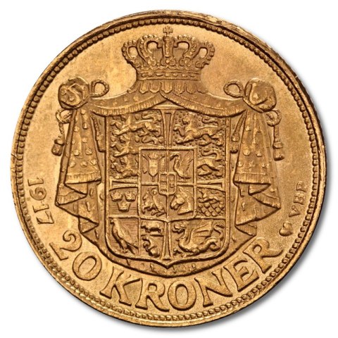 Złota moneta 20 Koron Chrystian X Dania 1913–1917