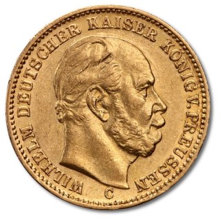 20 Marek Cesarz Niemiecki i Król Prus Wilhelm I Złota Moneta | 1871 -1888