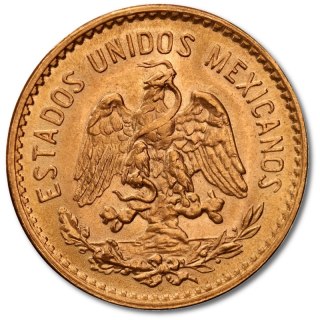 5 Peso Meksyk Hidalgo Złota Moneta | 1905 -1955
