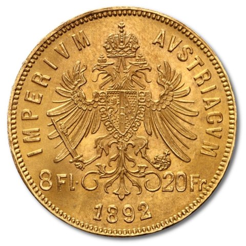 Złota moneta 8 Florin 20 Francs nowe bicie