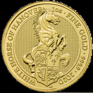 1 Uncja Bestie Królowej Biały Koń Złota Moneta | 2020