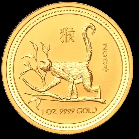 1 Uncja Lunar I Małpa Złota Moneta | 2004