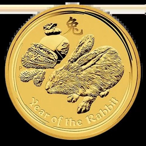 1 Uncja Lunar II Rok Królika Złota Moneta | 2011