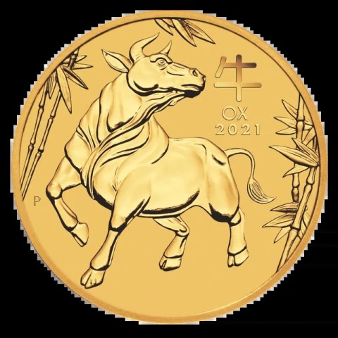 1 Uncja Lunar III Bawół Złota Moneta | 2021