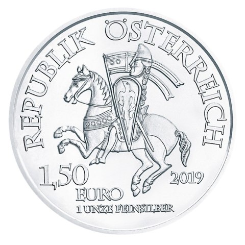 1 oz Robin Hood 825th Anniversary 2019 srebrna moneta – rewers z Robin Hoodem z łukiem