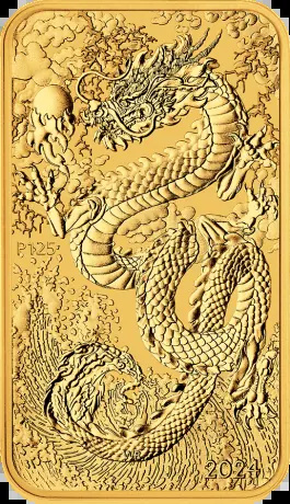 1 oz Smok Prostokątna Złota Moneta 2024 w kapslu ochronnym – Perth Mint