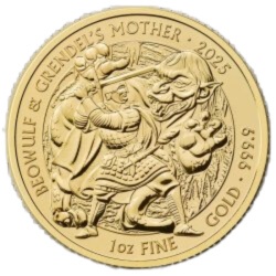 1 oz Beowulf & Grendel Mity i Legendy Złota Moneta | 2025