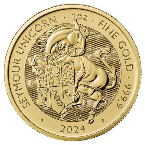1 oz Tudor Beasts Jednorożec 2024 – złota moneta w kapslu ochronnym