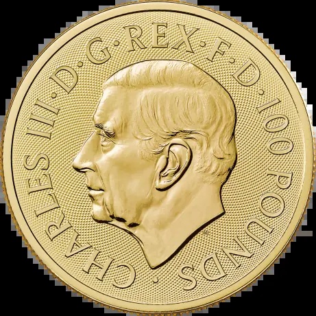 Awers 1 oz Tudor Beasts Smok 2024 – portret Karola III