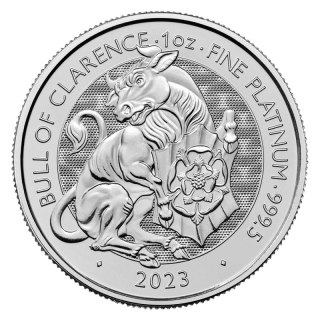 1 oz Tudor Beasts The Bull of Clarence Platynowa Moneta | 2023