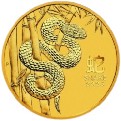 10 Uncji Lunar III Rok Wąż Złota Moneta | 2025