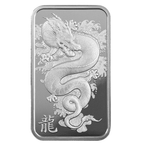 10g srebrna sztabka PAMP Lunar Legends Azure Smok 2024 w blistrze – motyw smoka na tle chmur