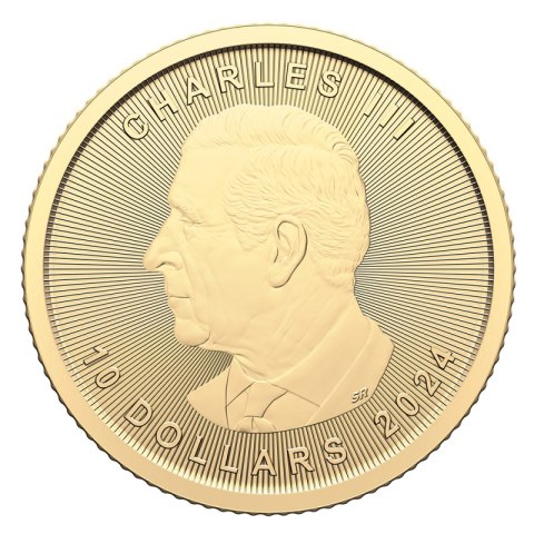 1/2 uncji złota Liść Klonowy 2024 z portretem króla Karola III – Royal Canadian Mint