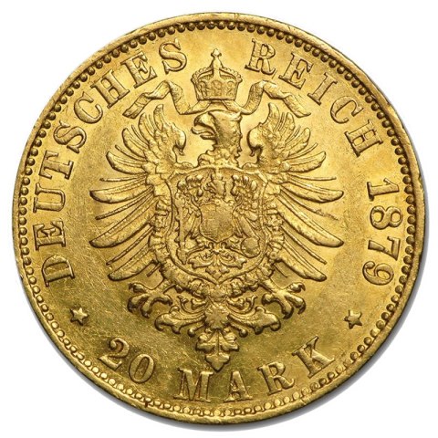 20 Marek Wolne i Hanzeatyckie Miasto Hamburg – rewers z orłem Cesarstwa Niemieckiego