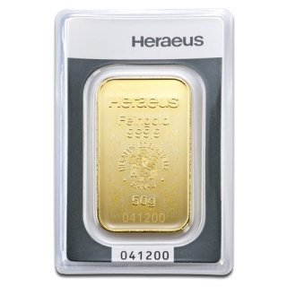 50g Złota Sztabka Heraeus
