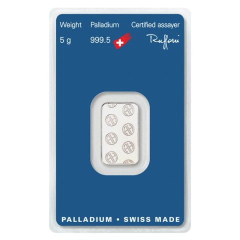 5 g palladowa sztabka Argor-Heraeus w blisterze – pallad 999,5