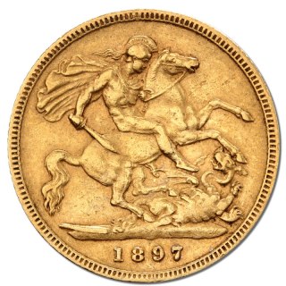 Pół Suwerena Królowa Wiktoria Złota Moneta | Mieszane Roczniki