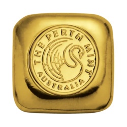 Odlewana sztabka złota 1 oz Perth Mint – 31,1 g złota próby 999,9 z logo australijskiej mennicy