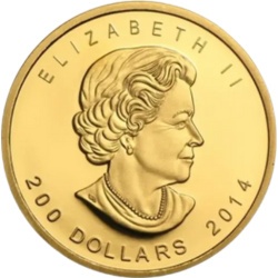 1 Uncja Zew Natury Wyjący Wilk .99999 Złota Moneta | 2014