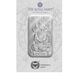 1 oz Odyn Srebrna Sztabka The Royal Mint – awers z wizerunkiem Odyna
