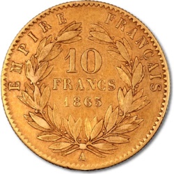 10 French Francs Napoleon III with Coronary | Gold | 1854-1869