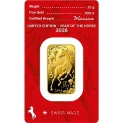 10 g Rok Konia Złota Sztabka 2026 Argor-Heraeus w blistrze