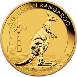 1/4 oz Australijski Kangur złota moneta mieszane roczniki w kapslu ochronnym