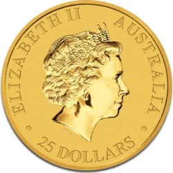 1/4 oz Australijski Kangur złota moneta mieszane roczniki w kapslu ochronnym