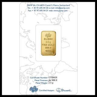 2.5g Złota Sztabka Róża | PAMP