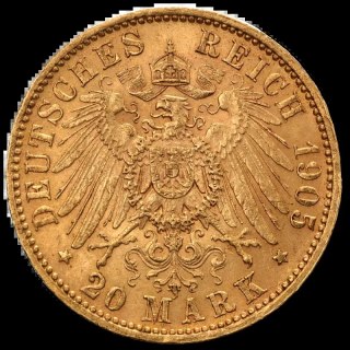 20 Mark King of Saxony Friedrich August III Gold Coin | 1904-1918