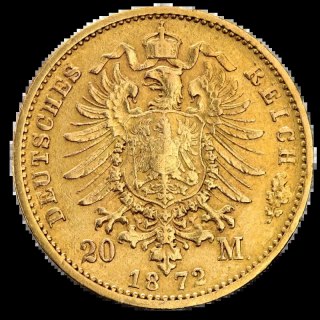 20 Mark King John of Saxony Gold Coin | 1872 - 1873