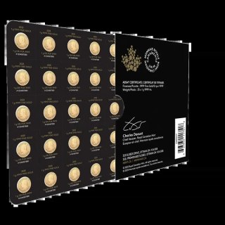 25 x 1g Liść Klonowy MapleGram Złote Monety | 2025