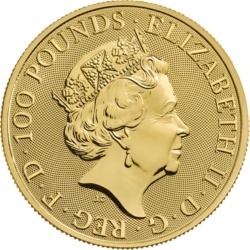 1 oz Queen's Beasts White Greyhound of Richmond Gold Coin | 2021