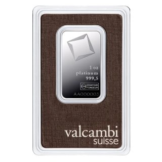 1 oz Platinum Bar | Valcambi