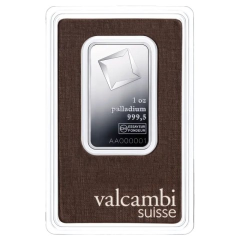 1 oz Palladium Bar | Valcambi