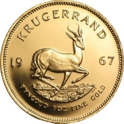 1 oz Krugerrand Gold Coin 1967 – historic Rand Refinery gold investment coin in a protective capsule